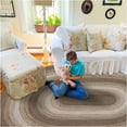 thumbnail image 1 of Homespice Wildwood 8x10' Brown Oval Braided Rug, Washable Rug for Dining Room, Living Room, Bedroom, 1 of 8