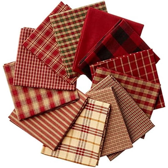 Homespun 12-Piece Fat Quarters, 18 by 21-Inch, Red$$Art & Craft