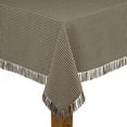 thumbnail image 1 of Homespun Check 100% Cotton Woven Fringed Tablecloth 52"X52", Chocolate, 1 of 2