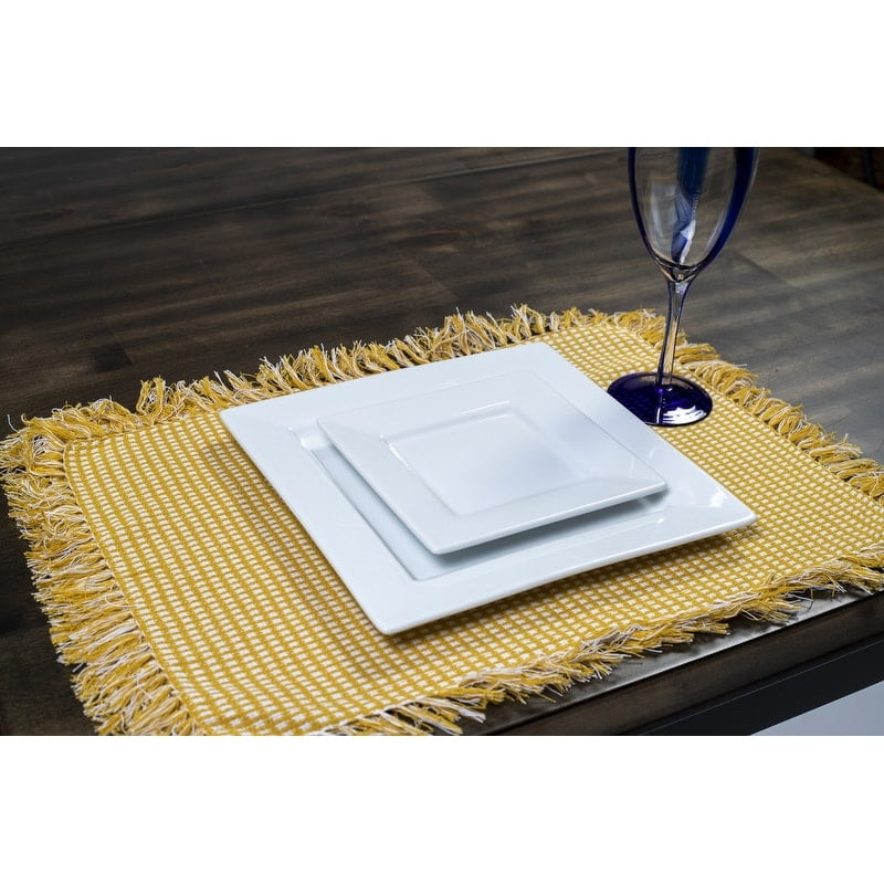 Homespun Check Gold 100% Cotton Placemat (Set of 4)