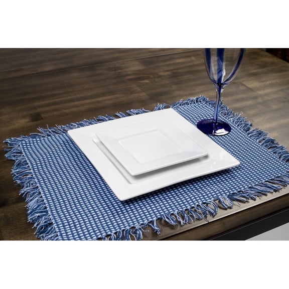 Homespun Check Marine 100% Cotton Placemat (Set of 4)