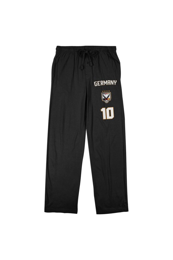 Germany Logo 10 Adult Black Quick Turn Sleep Pajama Pants - XXL