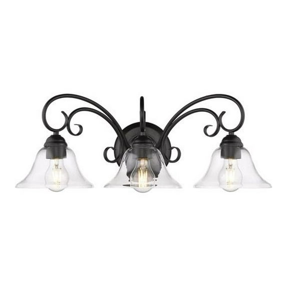 Wry Lighting Homestead 3-light Vanity in Matte Black