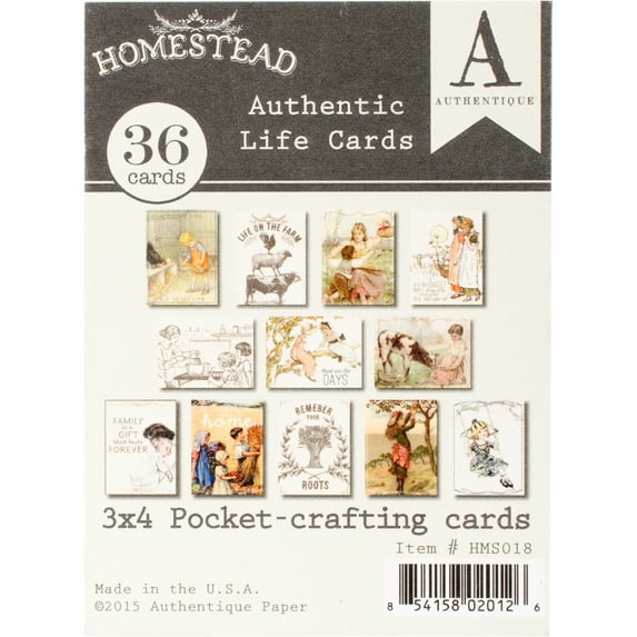 Homestead Authentic Life Cards-Pocket Crafting & Journaling 3"X4" Cards, Pk 3