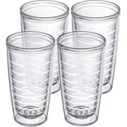Homestead Choice Insulated Tumblers, 16oz 4-Pack Double Walled Clear Insulated Drinking Glasses Cup