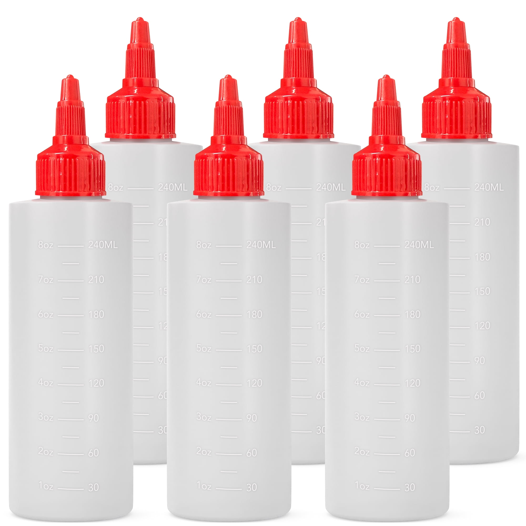Homestead Choice Plastic Squeeze Bottles, 6 pack 8 oz, with Cap