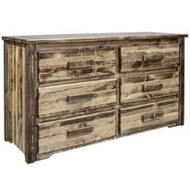 Homestead Collection 6 Drawer Dresser, Stain & Clear Lacquer Finish