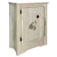 thumbnail image 1 of Homestead Collection Accent Cabinet w/ Laser Engraved Wolf Design, Left Hinged, Clear Lacquer Finish, 1 of 10