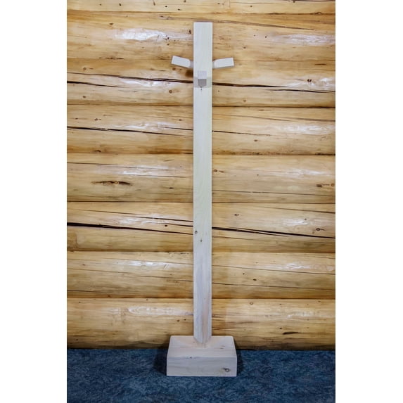 Homestead Collection Adult Coat Tree, Clear Lacquer Finish