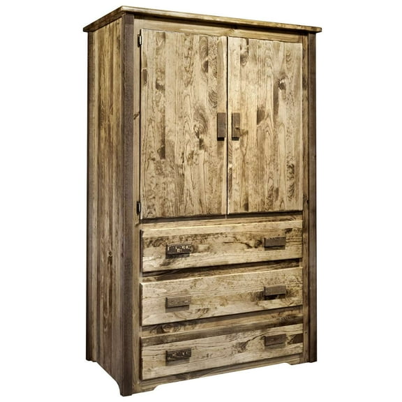 Homestead Collection Armoire/Wardrobe, Stain & Clear Lacquer Finish