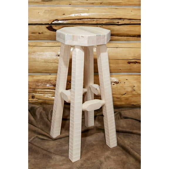 Homestead Collection Backless Barstool, Clear Lacquer Finish