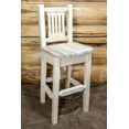 thumbnail image 1 of Homestead Collection Barstool w/ Back, Clear Lacquer Finish w/ Ergonomic Wooden Seat, 1 of 4