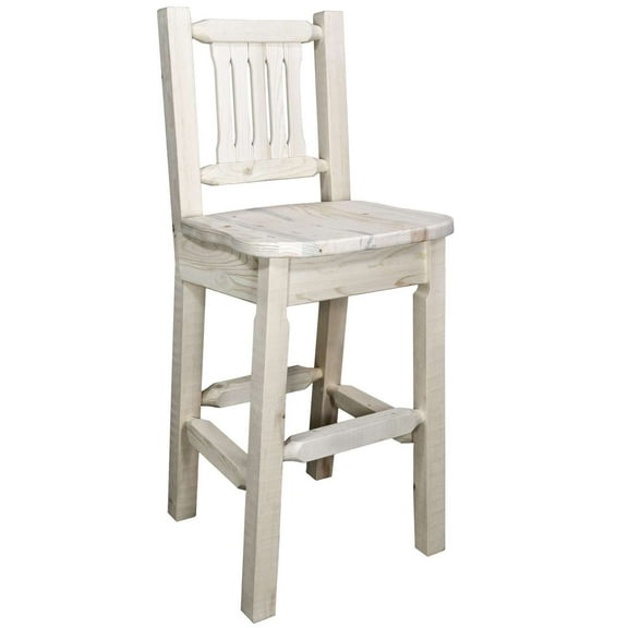 Homestead Collection Barstool w/ Back, Ready to Finish w/ Ergonomic Wooden Seat