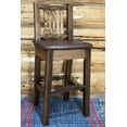 thumbnail image 1 of Homestead Collection Barstool w/ Back, Stain & Clear Lacquer Finish w/ Upholstered Seat, Saddle Pattern, 1 of 4