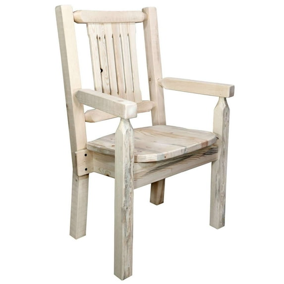 Homestead Collection Captain's Chair, Clear Lacquer Finish w/ Ergonomic Wooden Seat