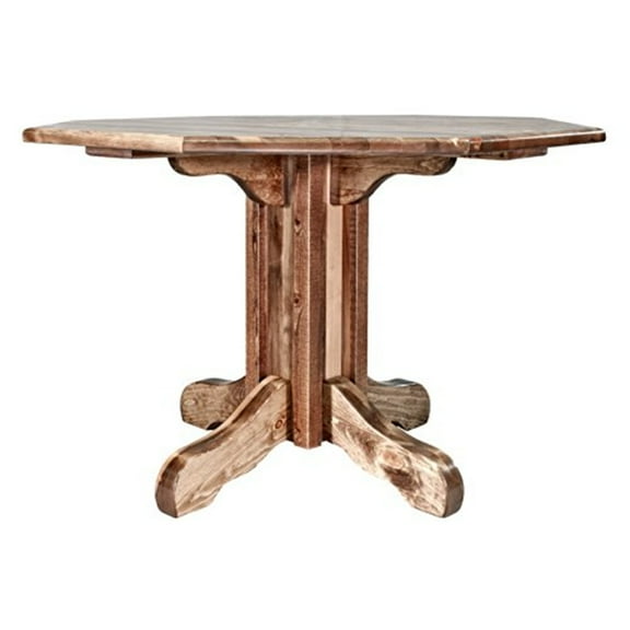 Homestead Collection Center Pedestal Table, Stain & Clear Lacquer Finish