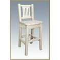 thumbnail image 1 of Homestead Collection Counter Height Barstool with Back - Buckskin Upholstery, Clear Lacquer, 1 of 1
