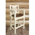 thumbnail image 1 of Homestead Collection Counter Height Captain's Barstool - Saddle Upholstery, Ready to Finish, 1 of 3