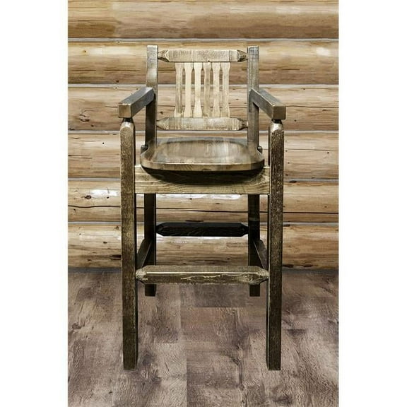 Homestead Collection Counter Height Captains Barstool - Saddle Upholstery, Ready to Finish