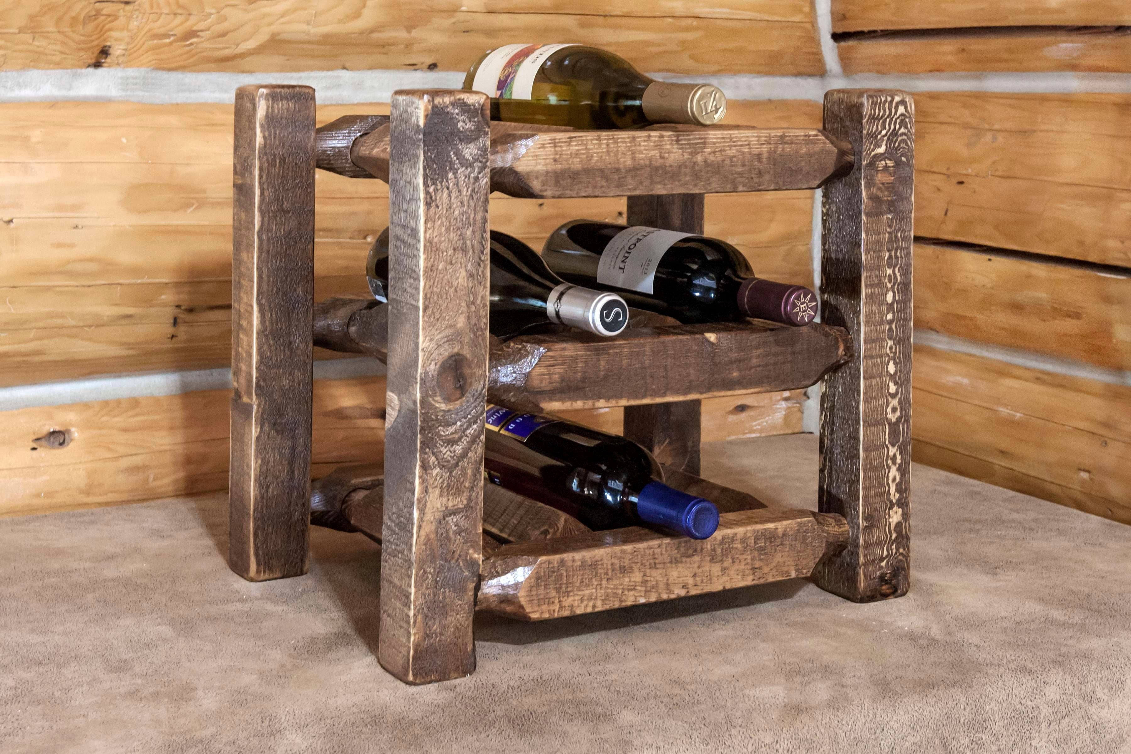 Homestead Collection Countertop Wine Rack, Stain & Clear Lacquer Finish ...