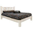 thumbnail image 1 of Homestead Collection Full Platform Bed w/ Laser Engraved Wolf Design, Ready to Finish, 1 of 7