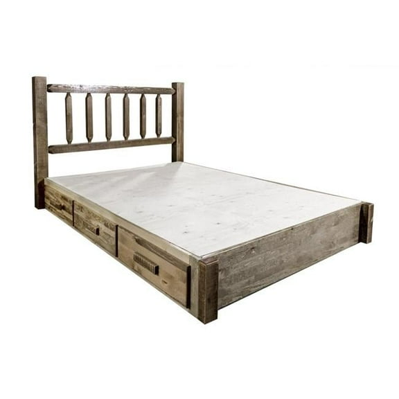 Homestead Collection Full Platform Bed with Storage, Stain & Lacquer Finish