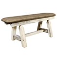 thumbnail image 1 of Homestead Collection Plank Style Bench, Ready to Finish, 45 Inch w/ Buckskin Upholstery, 1 of 4