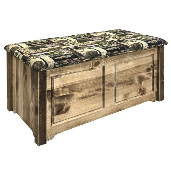 Homestead Collection Small Blanket Chest, Woodland Upholstery, Stain & Lacquer Finish