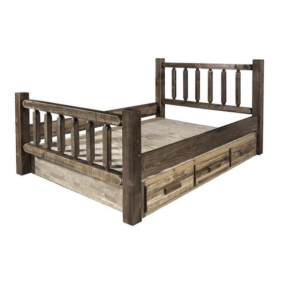 Homestead Collection Twin Bed w/ Storage, Stain & Lacquer Finish