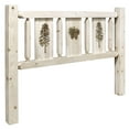 thumbnail image 1 of Homestead Collection Twin Headboard w/ Laser Engraved Pine Design, Clear Lacquer Finish, 1 of 5
