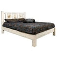 thumbnail image 1 of Homestead Collection Twin Platform Bed w/ Laser Engraved Bear Design, Clear Lacquer Finish, 1 of 7