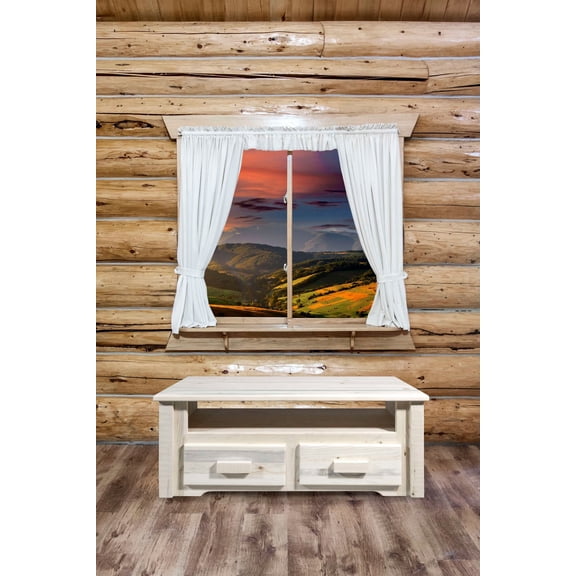 Homestead Collection Two Drawer Sitting Chest/Entertainment Center, Ready to Finish