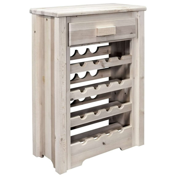 Homestead Collection Wine Cabinet, Clear Lacquer Finish