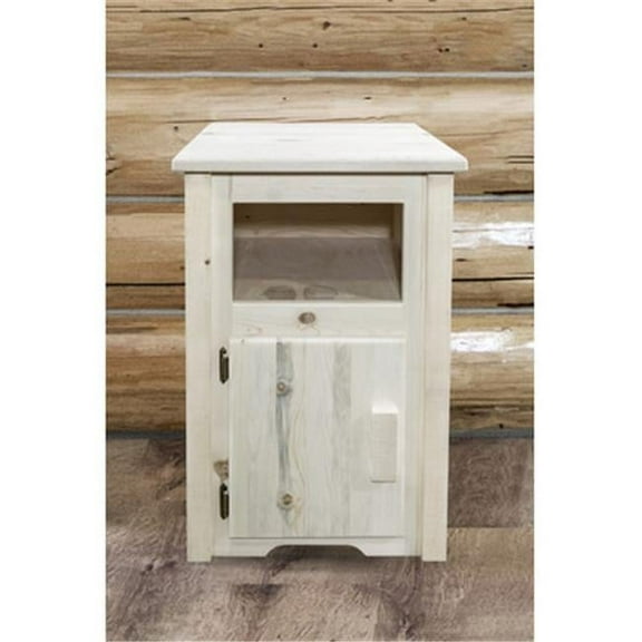 Homestead End Table with Door Left Hinged, Ready Finish