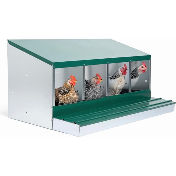Homestead Essentials 4-Compartment Pro Deluxe Rollout Chicken Nesting Box