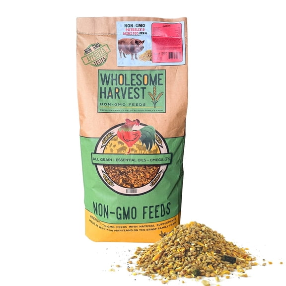 Homestead Harvest Non-GMO Potbelly & Mini Pig Feed 12% for Mature Potbelly and Mini Pigs - 40 lbs