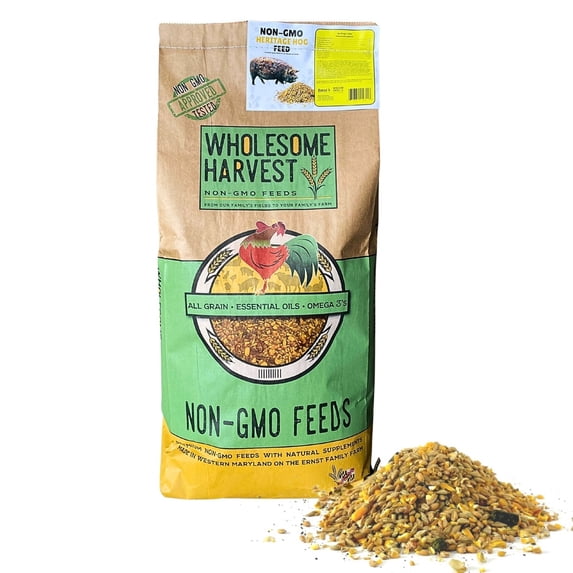 Wholesome Harvest Non-GMO Whole Grain Heritage Hog Feed 16% for All Classes of Swine and Pigs - 40 lb
