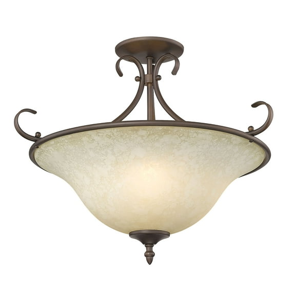 Wry Lighting Homestead 3-light Semi-Flush Mount in Rubbed Bronze