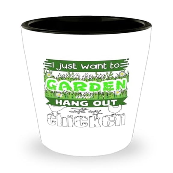 Homestead Shot Glass - Garden & Chicken Lover's Mini Glassware, 1.5oz Farm Gift