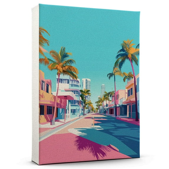 Homestead Travel Canvas, Florida Canvas Print vintage, Colorful Homestead Decor City Road, Florida Pictures Wall Art - 102AZ598