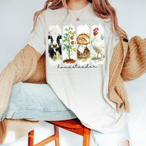 Homesteader T-shirt, Brushstroke Homestead Shirt, Farm Shirt TH300505