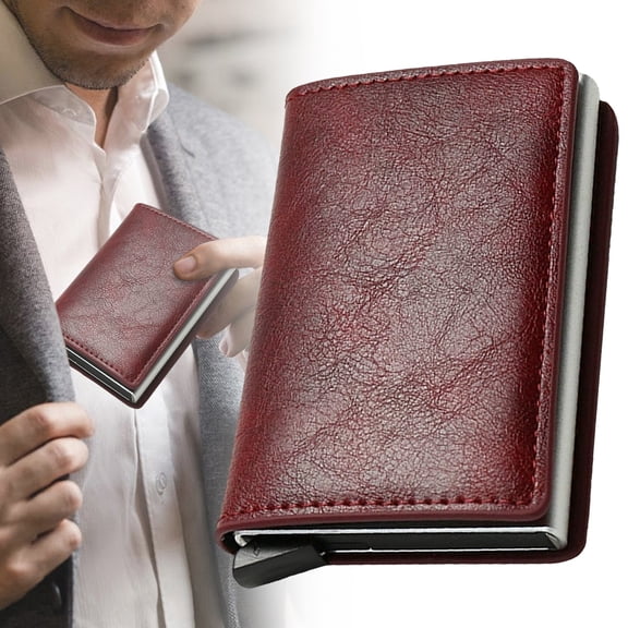 Homesteed 10*6 RFID Blocking Men's Wallet Pop Up Credit Card Holder Slim Front Pocket ID Window Secure Minimalist Aluminum Everyday Carry