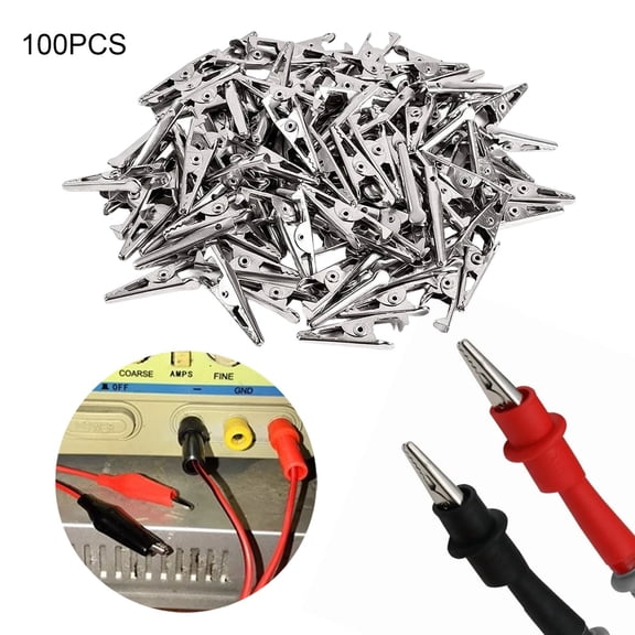 Homesteed 100pc Alligator Clips Electrical Test Clamps Soldering Helping Hands for Circuit Board Holder DIY Crafts & Photo Display
