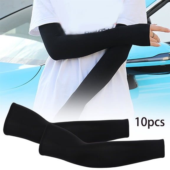 Homesteed 10pc Arm Sleeves for Men and Women UPF 50 Sun Protection Compression Sleeve for Sports Running Cycling Basketball Golf Fishing Driving