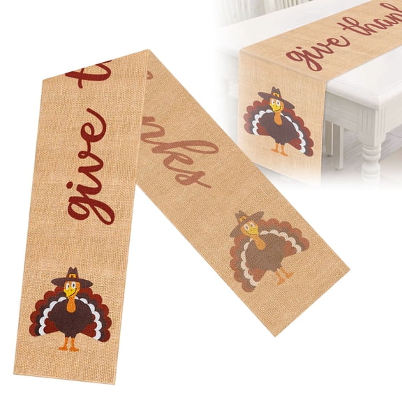 Homesteed 12.99x70.08in Thanksgiving Table Runner Autumn Table Decor Rustic Placemat for Fall Family Gathering Dinner Party Kitchen Coffee Table Decoration