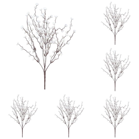 Homesteed 12pc Artificial Flowers Blossom Branches Fake Flowers Cherry Blossom Decor Frosted Powder Flower Stems for Home Wedding Vase Decoration