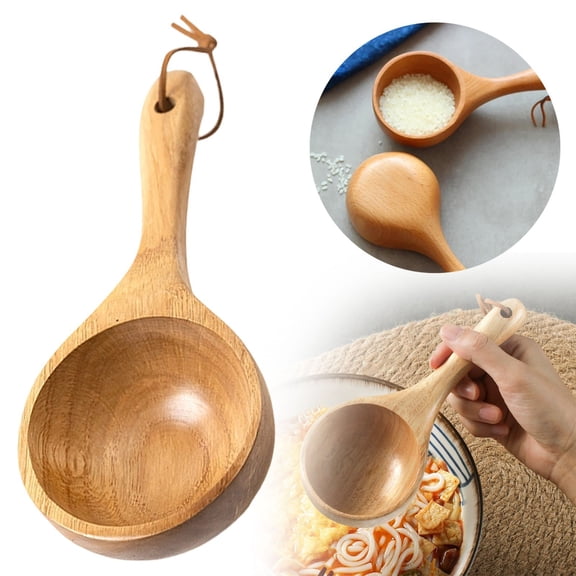 Homesteed 22*9 Multifunctional Wooden Spoon for Cooking & Sauna, Versatile Rice Spoon, Kitchen Utensil for Serving, Mixing & Flour Scooping