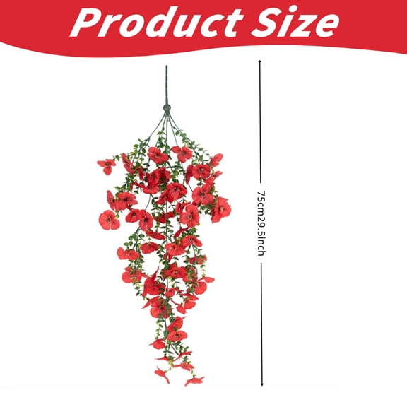 Homesteed 2pc Artificial Flowers Hanging Plants Fake Flowers for Outdoors Petunia Wall Hanging Vine for Home Garden Wedding Bedroom Decor