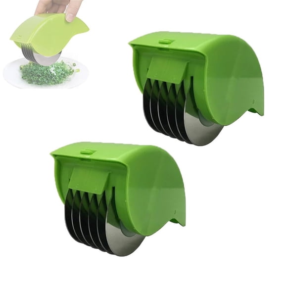Homesteed 2pc Vegetable Chopper Onion Chopper Garlic Mincer Parsley Roller Machine Manual Food Chopper for Herbs and Veggies Kitchen Gadgets
