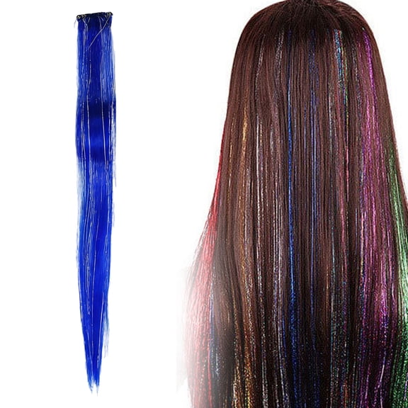 Homesteed 50cm Extensions Colored Straight Clip in on Hair Extension Rainbow Party Highlights Synthetic Hairpiece for Girls